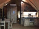 tente en toile et bois - camping Les Franquettes photo 3