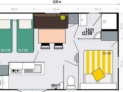 Cliquez pour découvrir toutes les photos de l'HÉBERGEMENT ! mobil-home - Robinson - Paradis photo 6