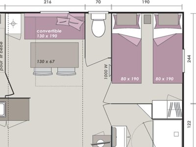 Cliquez pour découvrir toutes les photos de l'HÉBERGEMENT ! mobil-home - Paradis - Naia Village photo 4