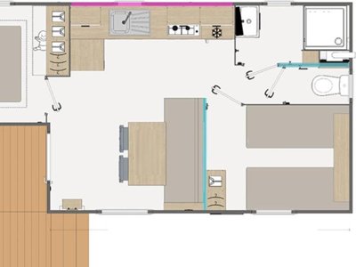 Cliquez pour découvrir toutes les photos de l'HÉBERGEMENT ! mobil-home - Landes Bleues photo 6