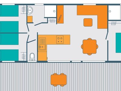 Cliquez pour découvrir toutes les photos de l'HÉBERGEMENT ! mobil-home - Le Malazéou (Wellness Sport Camping) photo 2