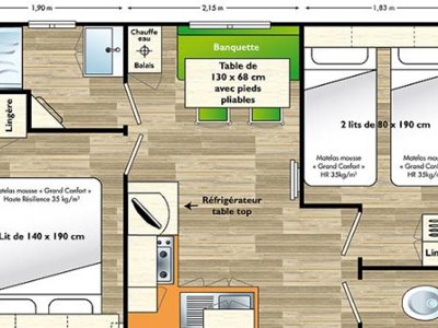 Cliquez pour découvrir toutes les photos de l'HÉBERGEMENT ! mobil-home - Les Rioms photo 7