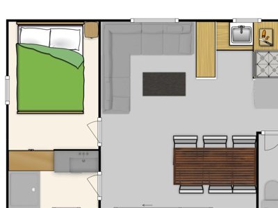Cliquez pour découvrir toutes les photos de l'HÉBERGEMENT ! chalet - LES CHALETS DU LAC BELCAIRE photo 6