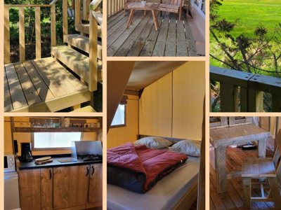 Cliquez pour découvrir toutes les photos de l'HÉBERGEMENT ! tente en toile et bois - Paradis Moulin Des Oies photo 8