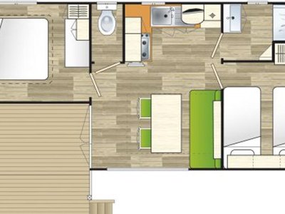 Cliquez pour découvrir toutes les photos de l'HÉBERGEMENT ! mobil-home - La Croix Du Bois Sacker photo 2
