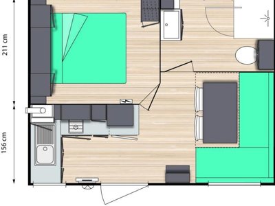 Cliquez pour découvrir toutes les photos de l'HÉBERGEMENT ! mobil-home - Flower Le Haut Dick photo 6