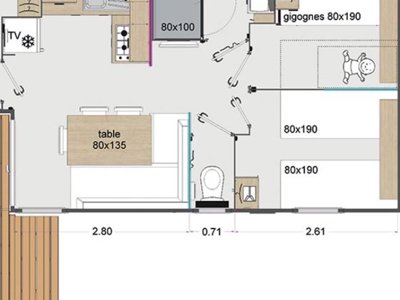 Cliquez pour découvrir toutes les photos de l'HÉBERGEMENT ! mobil-home - De La Dune Bleue photo 2