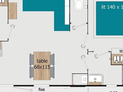 Cliquez pour découvrir toutes les photos de l'HÉBERGEMENT ! mobil-home - De La Dune Bleue photo 5