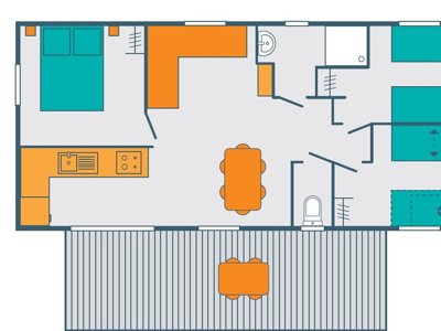 Cliquez pour découvrir toutes les photos de l'HÉBERGEMENT ! mobil-home - De La Dune Bleue photo 8
