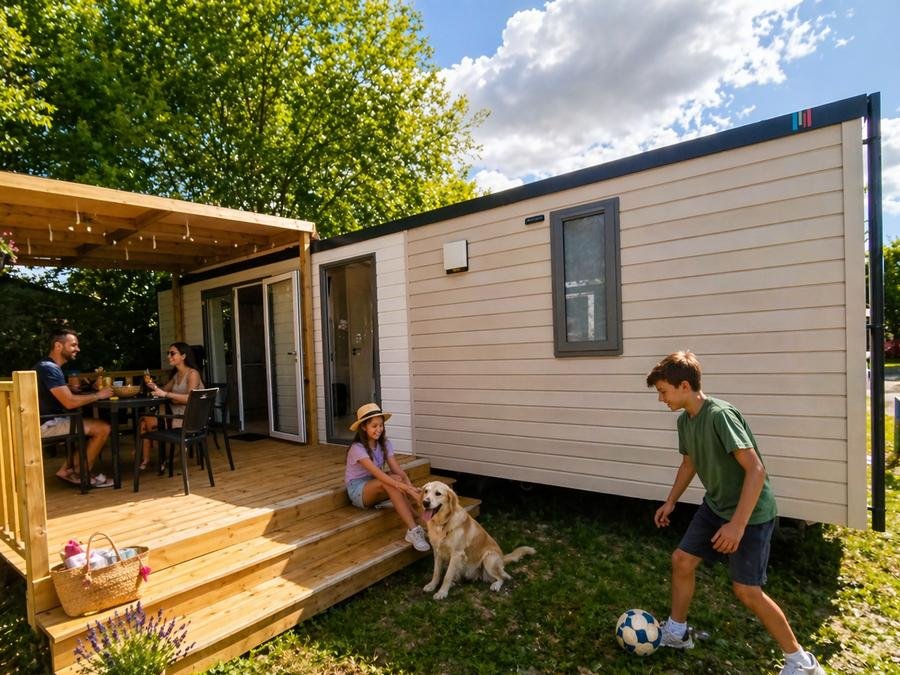 Camping Pas Cher vous présente avec son site Officiel campingpascher.fr, le Camping L'île Cariot classé 3 étoiles, situé sur la commune de Chaille Les Marais dans le département Vendée (Pays De La Loire) en France. Le camping L'île Cariot vous propose un hébergement de type mobil-home de 31 m² pour 4 personnes (télévision). Cet hébergement propose plus de 52 dates différentes pour réserver ! Pour dévouvrir la période la moins chère, consultez la rubrique 'Tarifs' et sélectionnez votre mois de départ. L'établissement vous propose 10 autres types d'hébergements. Découvrez tous nos séjours à petits prix dans la commune et aux alentours de Chaille Les Marais du département : Vendée (Pays De La Loire). Les Avis clients pour le Camping L'île Cariot sont excellents avec une note moyenne de 8 sur 10. Rivière, Parc aquatique, Piscine chauffée, Piscine extérieure, Animations familiales, Aire de jeux enfants, Baby-foot, Canoë-kayak, Centre équestre, Court de tennis, Cyclisme, Golf, Ping-pong, Pétanque, Randonnée, Terrain de badminton, Terrain de volley-ball, Trampoline, Bar, Boulangerie, Bureau de tabac, Dépôt de pain, Food truck, Restaurant, Snack/Bar, Épicerie,... En savoir plus : cliquez-ICI.