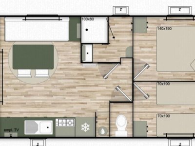 Cliquez pour découvrir toutes les photos de l'HÉBERGEMENT ! mobil-home - Paradis - Bois Simonet photo 6
