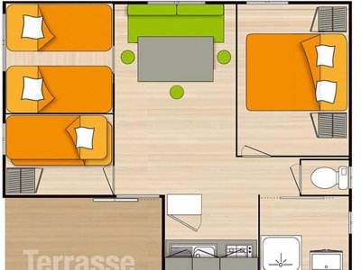 Cliquez pour découvrir toutes les photos de l'HÉBERGEMENT ! mobil-home - Le Pavillon Bleu photo 3
