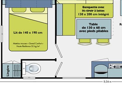 Cliquez pour découvrir toutes les photos de l'HÉBERGEMENT ! mobil-home - Le Château De Rochetaillée - Ciela Village photo 7