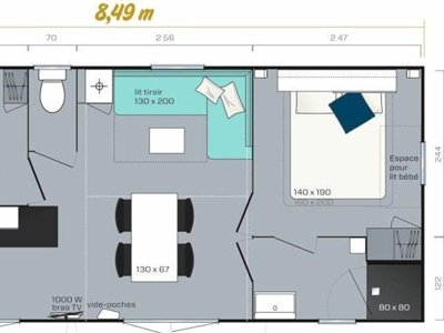 Cliquez pour découvrir toutes les photos de l'HÉBERGEMENT ! mobil-home - Bon Port photo 7