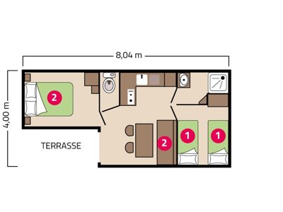 Cliquez pour découvrir toutes les photos de l'HÉBERGEMENT ! mobil-home - Le Petit Rocher photo 8