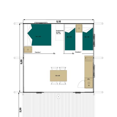 Cliquez pour découvrir toutes les photos de l'HÉBERGEMENT ! bungalow - La Michenotière photo 4