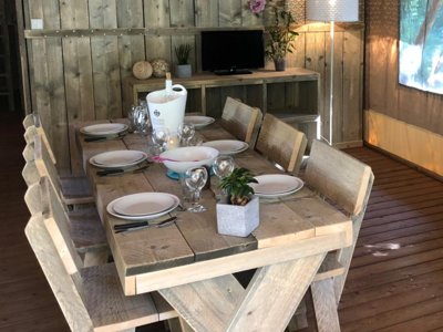 Cliquez pour découvrir toutes les photos de l'HÉBERGEMENT ! tente en toile et bois - Domaine De L'Ubaye photo 3