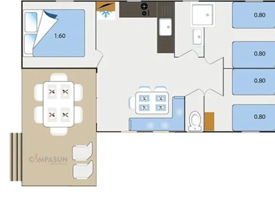 Cliquez pour découvrir toutes les photos de l'HÉBERGEMENT ! mobil-home - CAMPASUN Les Hautes Prairies photo 7
