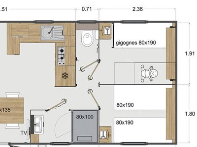 Cliquez pour découvrir toutes les photos de l'HÉBERGEMENT ! mobil-home - Le Paradis photo 3