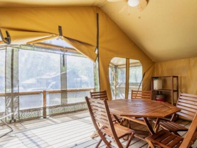 Cliquez pour découvrir toutes les photos de l'HÉBERGEMENT ! tente en toile et bois - Les Prés Du Verdon photo 6