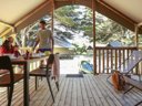 Cliquez pour découvrir toutes les photos de l'HÉBERGEMENT ! tente en toile et bois - camping Demoiselles Plage photo 3