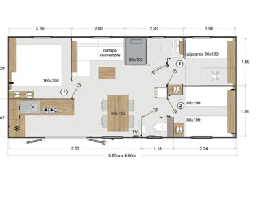 Cliquez pour découvrir toutes les photos de l'HÉBERGEMENT ! mobil-home - Mahana By La Pège photo 4