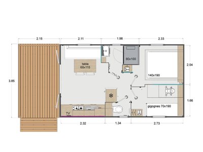 Cliquez pour découvrir toutes les photos de l'HÉBERGEMENT ! mobil-home - Mahana By La Pège photo 5