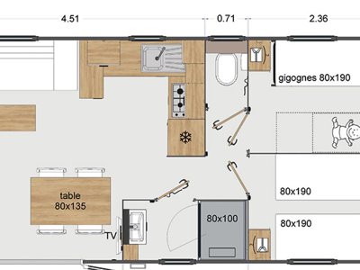 Cliquez pour découvrir toutes les photos de l'HÉBERGEMENT ! mobil-home - Mahana By La Pège photo 7