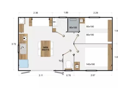 Cliquez pour découvrir toutes les photos de l'HÉBERGEMENT ! mobilhome - La Parée Du Both photo 7
