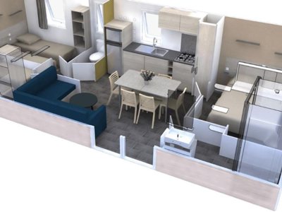 Cliquez pour découvrir toutes les photos de l'HÉBERGEMENT ! mobil-home - Menez Bichen - Paradis photo 3