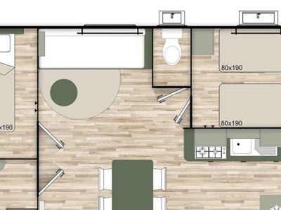 Cliquez pour découvrir toutes les photos de l'HÉBERGEMENT ! mobil-home - Ushuaïa Villages Sabot photo 4