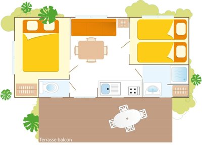 Cliquez pour découvrir toutes les photos de l'HÉBERGEMENT ! mobil-home - Hu Park Albatros Village photo 10
