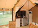 tente en toile et bois - camping La Castillonderie photo 2