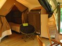Cliquez pour découvrir toutes les photos de l'HÉBERGEMENT ! tente en toile et bois - camping La Castillonderie photo 5