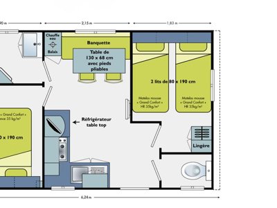 Cliquez pour découvrir toutes les photos de l'HÉBERGEMENT ! mobil-home - Du Lac De Thoux - Ciela Village photo 9