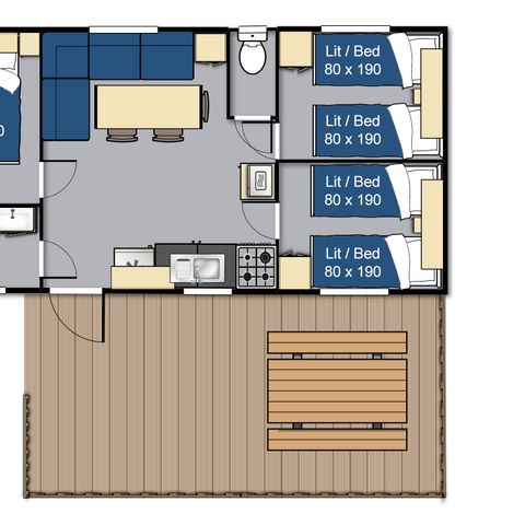 Cliquez pour découvrir toutes les photos de l'HÉBERGEMENT ! mobilhome - Les Peupliers photo 4