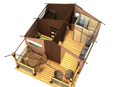 Cliquez pour découvrir toutes les photos de l'HÉBERGEMENT ! tente en toile et bois - Les Acacias photo 7