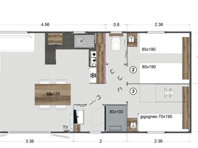 Cliquez pour découvrir toutes les photos de l'HÉBERGEMENT ! mobil-home - Les Castors photo 5