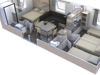 Cliquez pour découvrir toutes les photos de l'HÉBERGEMENT ! mobil-home - Les Cantarelles - Ciela Village photo 10