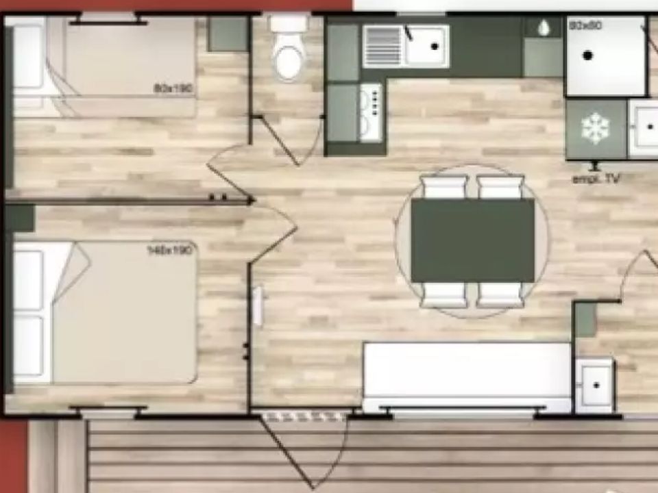 Cliquez pour découvrir toutes les photos de l'HÉBERGEMENT ! mobile_home - établissement Du Château De L'Hom photo 4
