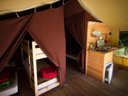 Cliquez pour découvrir toutes les photos de l'HÉBERGEMENT ! tente en toile et bois - camping Bivouac Nature photo 5