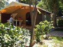 Cliquez pour découvrir toutes les photos de l'HÉBERGEMENT ! tente en toile et bois - camping Flower Le Peyrelade photo 1