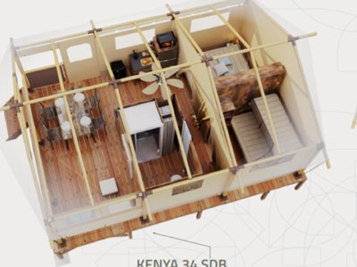 tente en toile et bois - Flower Le Pont Du Tarn photo 5