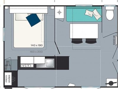Cliquez pour découvrir toutes les photos de l'HÉBERGEMENT ! mobil-home - Flower Le Tiradou photo 14