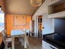 Cliquez pour découvrir toutes les photos de l'HÉBERGEMENT ! tente en toile et bois - camping Le Pont De Mazerat photo 3