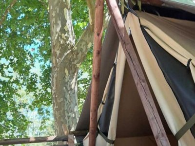 tente en toile et bois - Le Capdeville photo 2