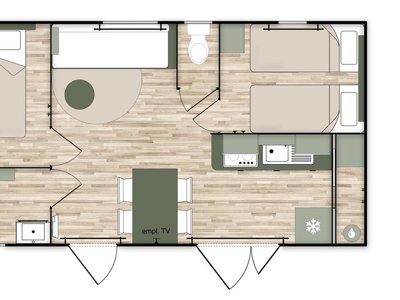 Cliquez pour découvrir toutes les photos de l'HÉBERGEMENT ! mobil-home - Le Château photo 9
