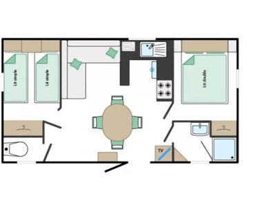Cliquez pour découvrir toutes les photos de l'HÉBERGEMENT ! mobil-home - Le Dauphin photo 4