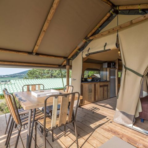 Cliquez pour découvrir toutes les photos de l'HÉBERGEMENT ! tente toile et bois - La Ravoire photo 2