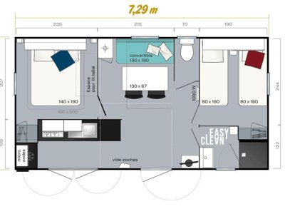 Cliquez pour découvrir toutes les photos de l'HÉBERGEMENT ! mobil-home - Flower Le Pre Des Sables photo 8